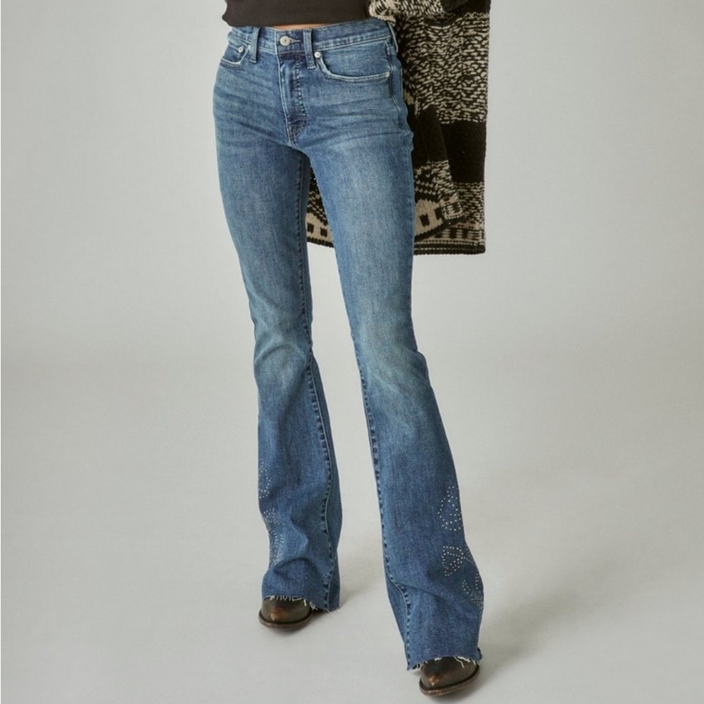 Lucky Brand Lucky Legend Studded High Rise Stevie Flare 8 / 29 L